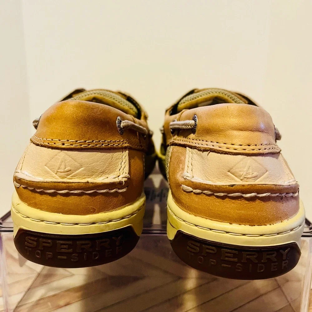Sperry Top-Sider Billfish 3-Eye Boat Shoes Mens 10.5 Light Brown Leather 0799023